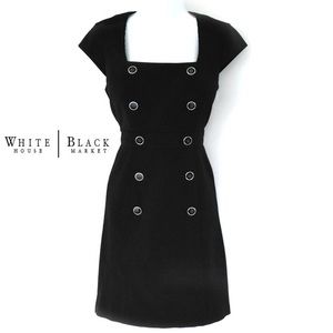 WHBM Little Black Dress w/ 10-button front accent